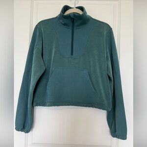 Lululemon Cropped Half-Zip Pullover Sweatshirt - Green Teal sz.8
